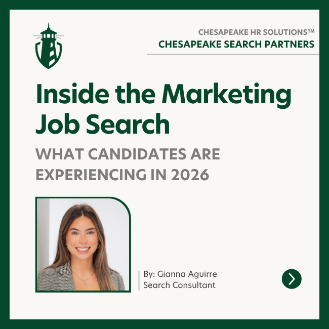 Marketing job search insights for candidates in 2026 by Gianna Aguirre at Chesapeake Search Partners